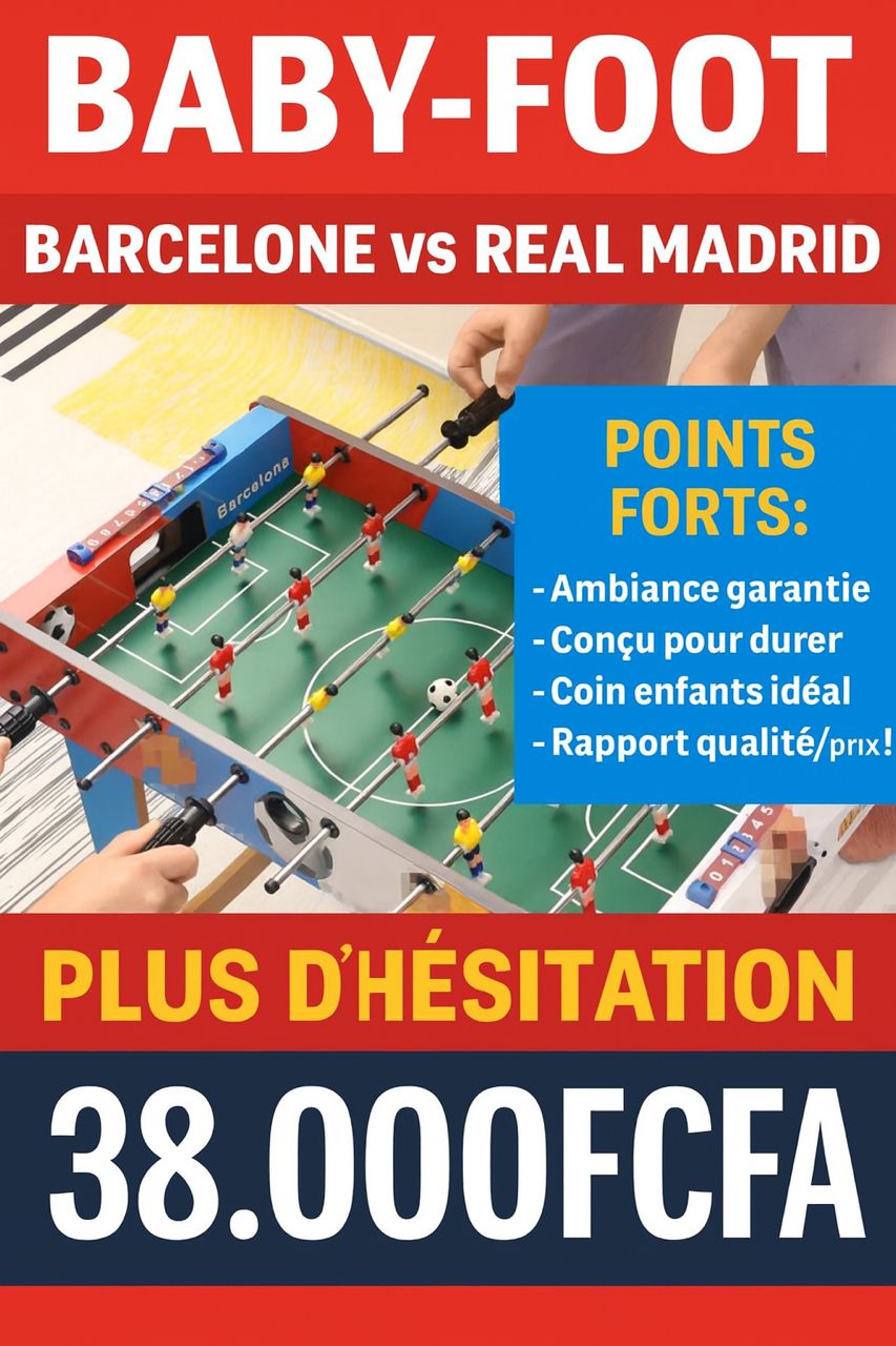 Mini baby foot pour les enfants, grande personne et pour la famille. Cadeau d'anniversaire et cadeau de fin d'année. Cliquez sur le bouton en savoir plus où acheter pour passer vos commandes. Paiement à la livraison.